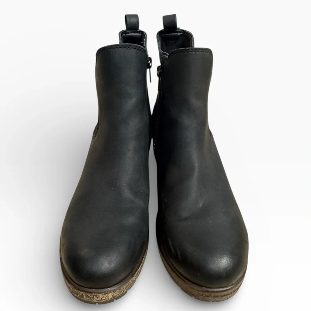 Crown Vintage Blondey Chelsea Zipped Ankle Boots Black Womens US Size 7